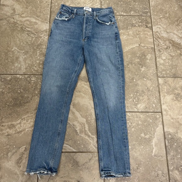Agolde Denim - AGOLDE Riley Long High Rise Straight Leg Jeans Blue Size 24 A9090B-1554